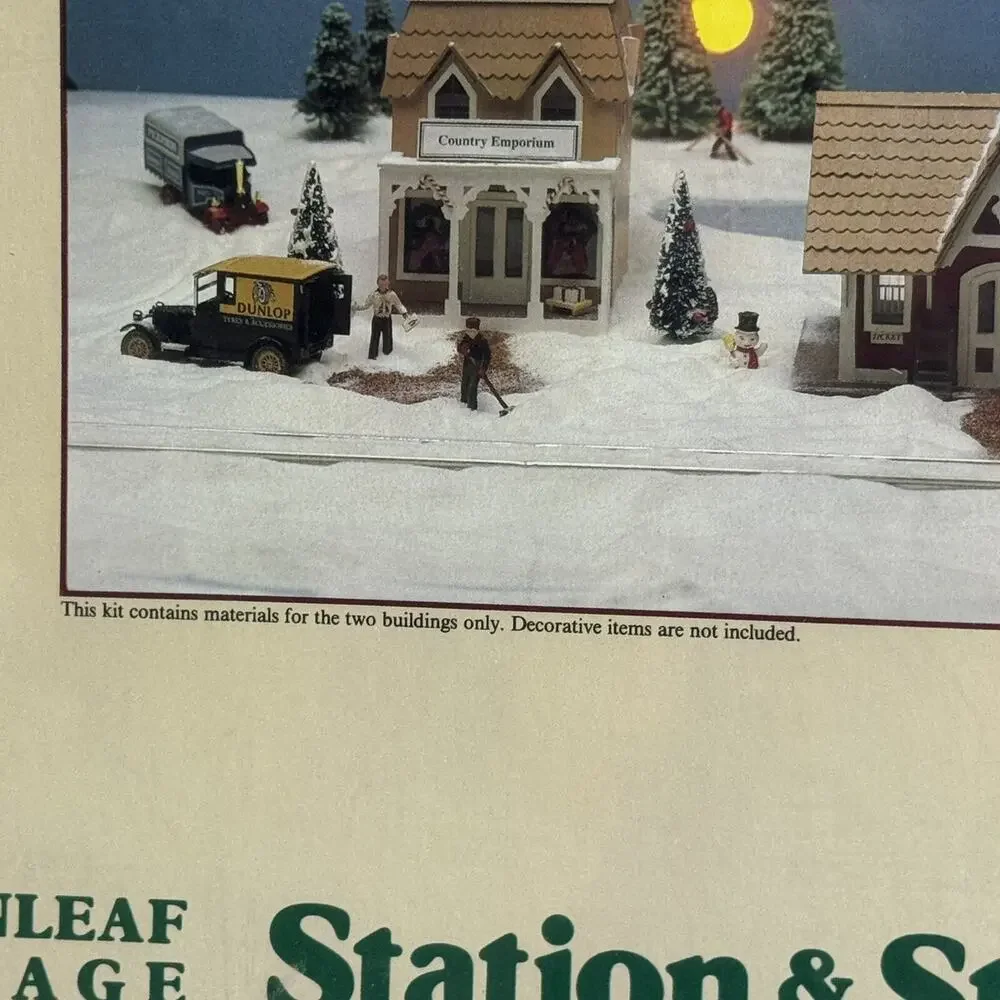 Greenleaf Village Station Store #8025 Vtg 1987 Sealed Model Kit Made in USA Wood